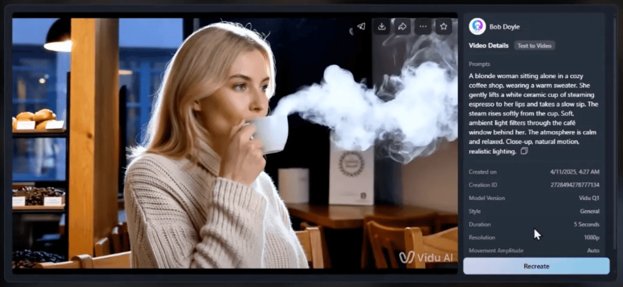 Text-to-Video Example Vidu Q1